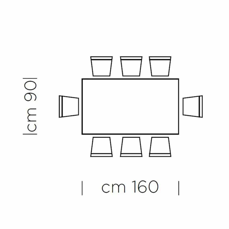 Dining Table in HPL Laminate and Fine Made in Italy Steel - Settimmio Viadurini
