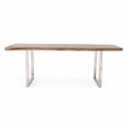 Homemotion Dining Table in Acacia Wood and Stainless Steel - Convo Viadurini