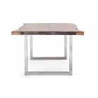 Homemotion Dining Table in Acacia Wood and Stainless Steel - Convo Viadurini