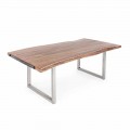 Homemotion Dining Table in Acacia Wood and Stainless Steel - Convo