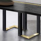 Dining Table in Knotted Oak and Metal Elements Made in Italy - Giusy Viadurini