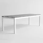 Modern Design Outdoor Wood and Aluminum Dining Table - Ganges Viadurini
