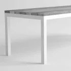 Modern Design Outdoor Wood and Aluminum Dining Table - Ganges Viadurini