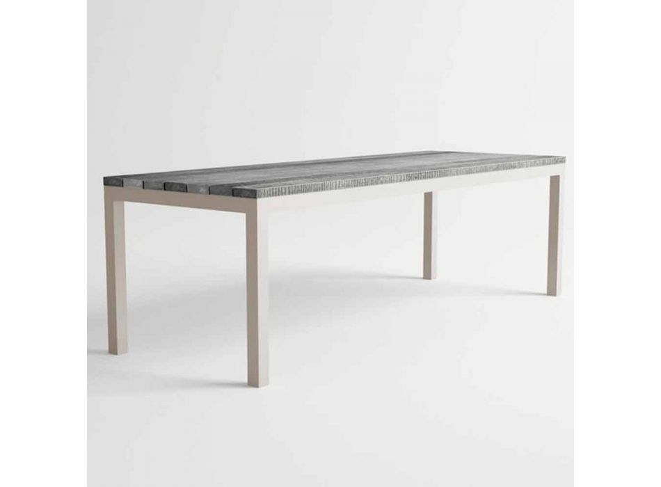 Modern Design Outdoor Wood and Aluminum Dining Table - Ganges Viadurini