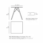 Square Design Wood and Hpl Dining Table, 4 Pieces - Faz Wood by Vondom Viadurini