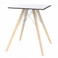 Square Design Wood and Hpl Dining Table, 4 Pieces - Faz Wood by Vondom