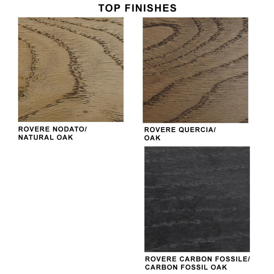 Dining Table in Veneered Wood and Steel Made in Italy - Ezzellino Viadurini