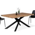 Dining Table in Veneered Wood and Metal Made in Italy - Persico