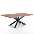 Dining Table in Solid Acacia Wood and Steel - Phosphorus