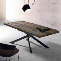 Modern dining table in solid wood made in Italy, Oncino 