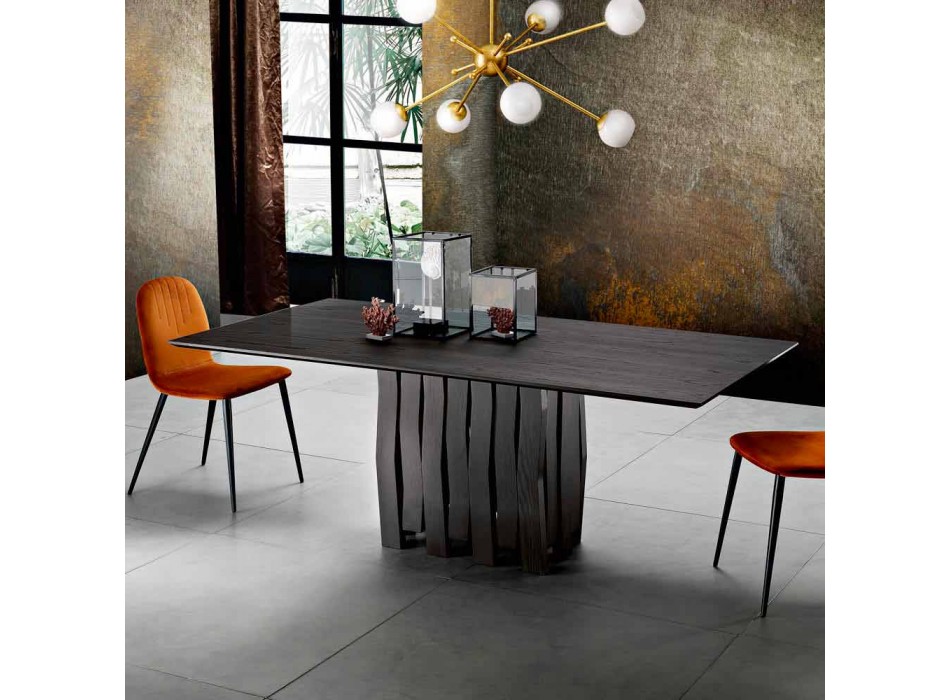 Mdf design wooden dining table made in Italy, Egisto Viadurini