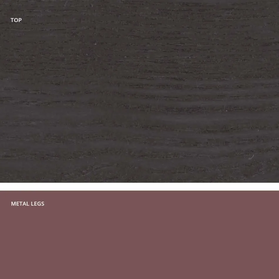 Dining table in MDF wood and modern metal made in Italy, Dionigi Viadurini