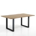MDF Dining Table with Black Painted Steel Legs - Cheetah