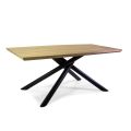 Dining Table in MDF Wood Effect and Black Metal Base - Sunset