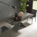 Metal Dining Table and Ceramic Top Made in Italy Design - Anaconda