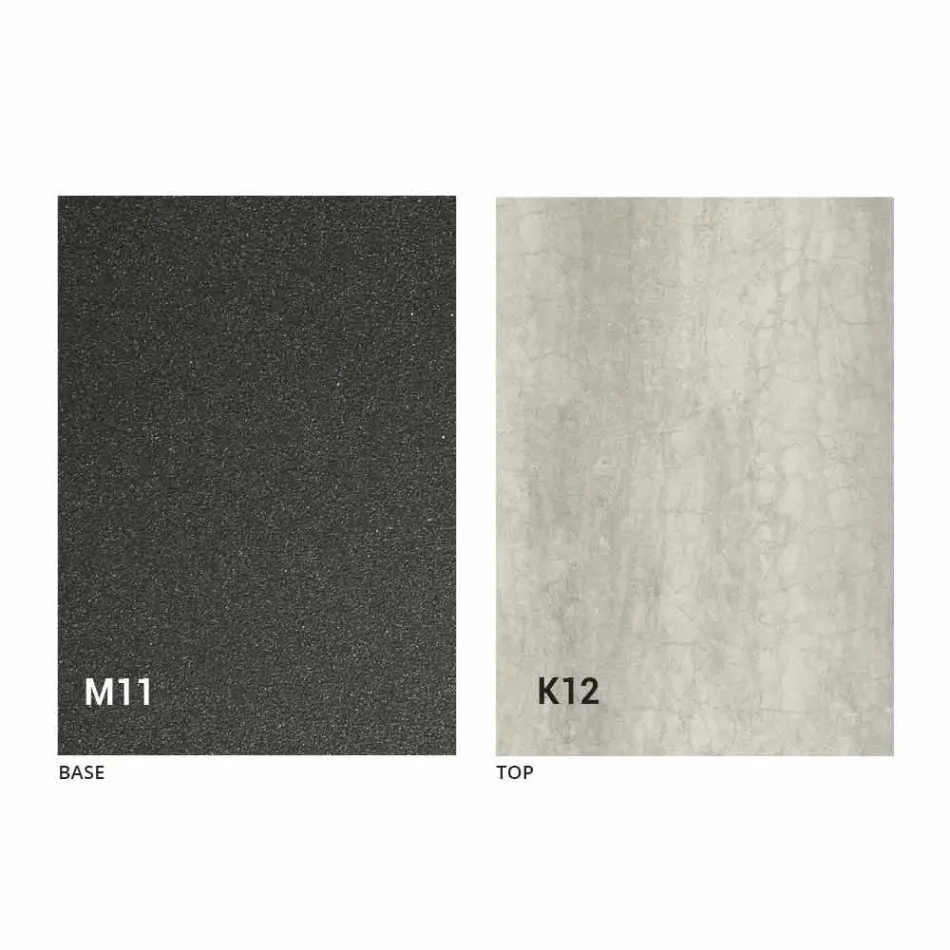 Metal Dining Table and Ceramic Top Made in Italy Design - Anaconda Viadurini