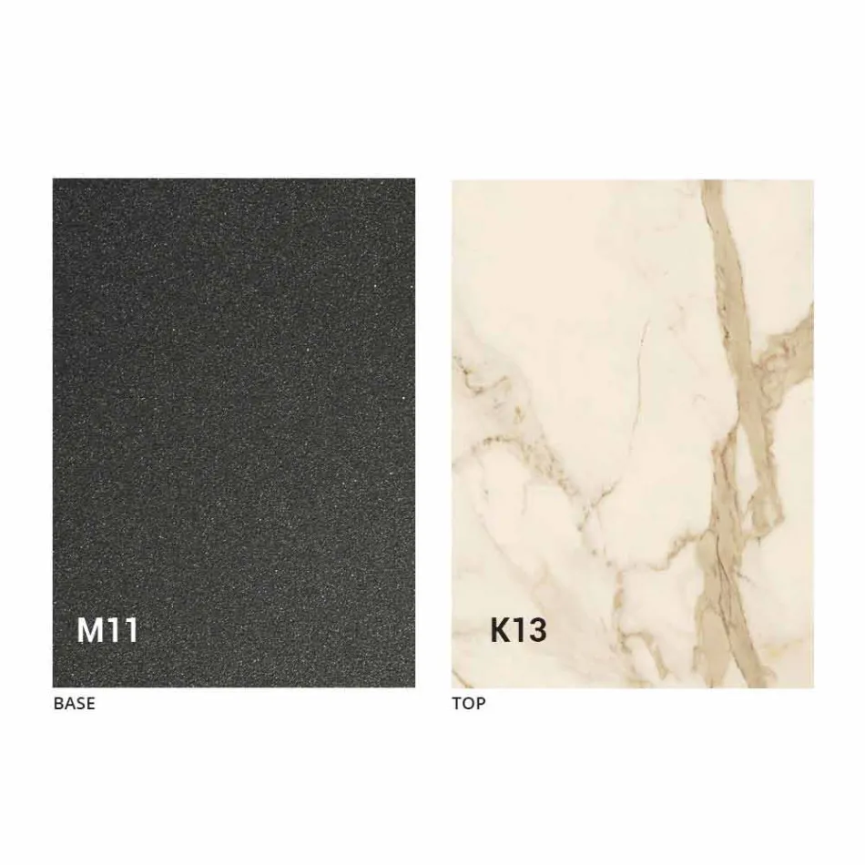 Metal Dining Table and Ceramic Top Made in Italy Design - Anaconda Viadurini