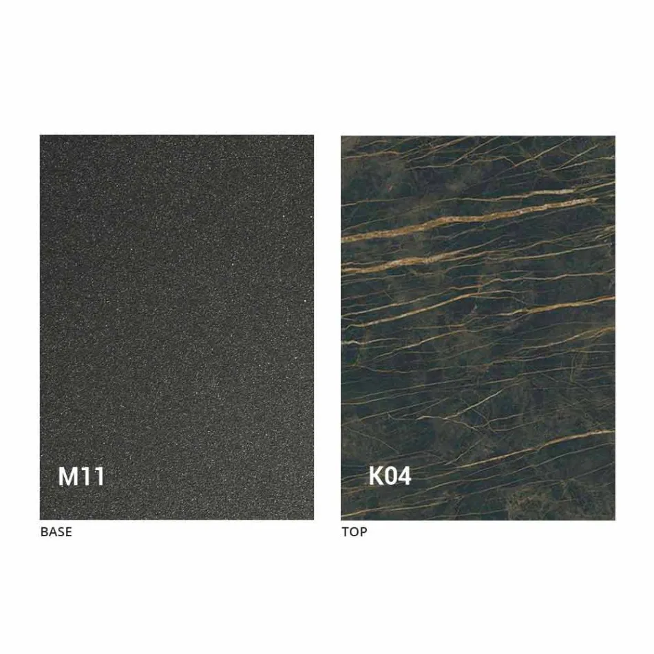 Metal Dining Table and Ceramic Top Made in Italy Design - Anaconda Viadurini