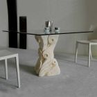 Stone dining table with Jason&#39;s design crystal top Viadurini