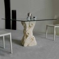Dining table with Vicenza stone base Giasone, handmade in Italy