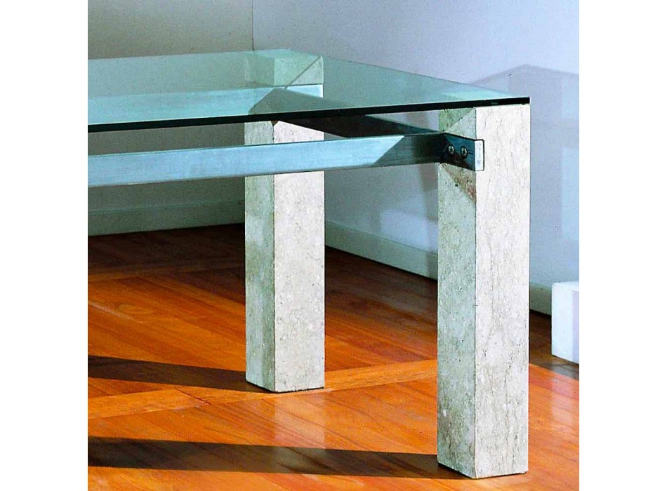 Ebea contemporary design stone and crystal dining table Viadurini