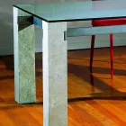 Ebea contemporary design stone and crystal dining table Viadurini