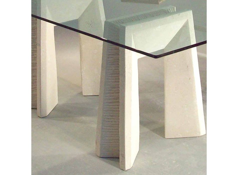 Arianna contemporary stone and crystal dining table Viadurini