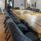 Secular Oak Dining Table and 14 Chairs Included Made in Italy - Dite, Unique Piece Viadurini