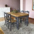 Knotted Oak Dining Table and 4 Chairs Included Made in Italy - Rafael