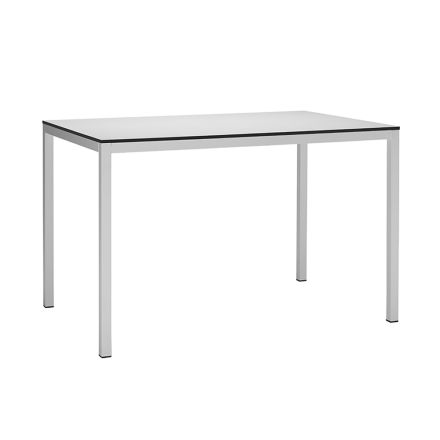 Dining Table in Compact Stratified and Steel Made in Italy - Rondo Viadurini