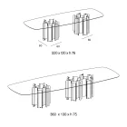 Modern Glass and Metal Dining Table Made in Italy - Duna Viadurini