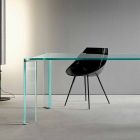 Dining Table in Extra-clear Glass Luxury Design 4 Dimensions - Kuduro Viadurini
