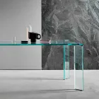 Dining Table in Extra-clear Glass Luxury Design 4 Dimensions - Kuduro Viadurini