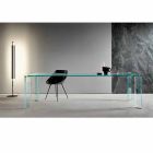 Dining Table in Extra-clear Glass Luxury Design 4 Dimensions - Kuduro Viadurini