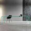 Dining Table in Extra-clear Glass Luxury Design 4 Dimensions - Kuduro