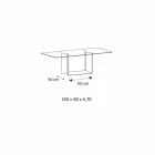 Dining Table in Smoked or Extra-clear Glass and Metal Made in Italy - Moro Viadurini