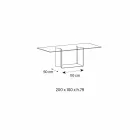 Dining Table in Smoked or Extra-clear Glass and Metal Made in Italy - Moro Viadurini