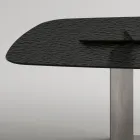 Made in Italy Design Dining Table in Fused Glass in Bronze or Smoke - Moro Viadurini