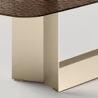 Made in Italy Design Dining Table in Fused Glass in Bronze or Smoke - Moro Viadurini