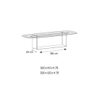 Made in Italy Design Dining Table in Fused Glass in Bronze or Smoke - Moro Viadurini