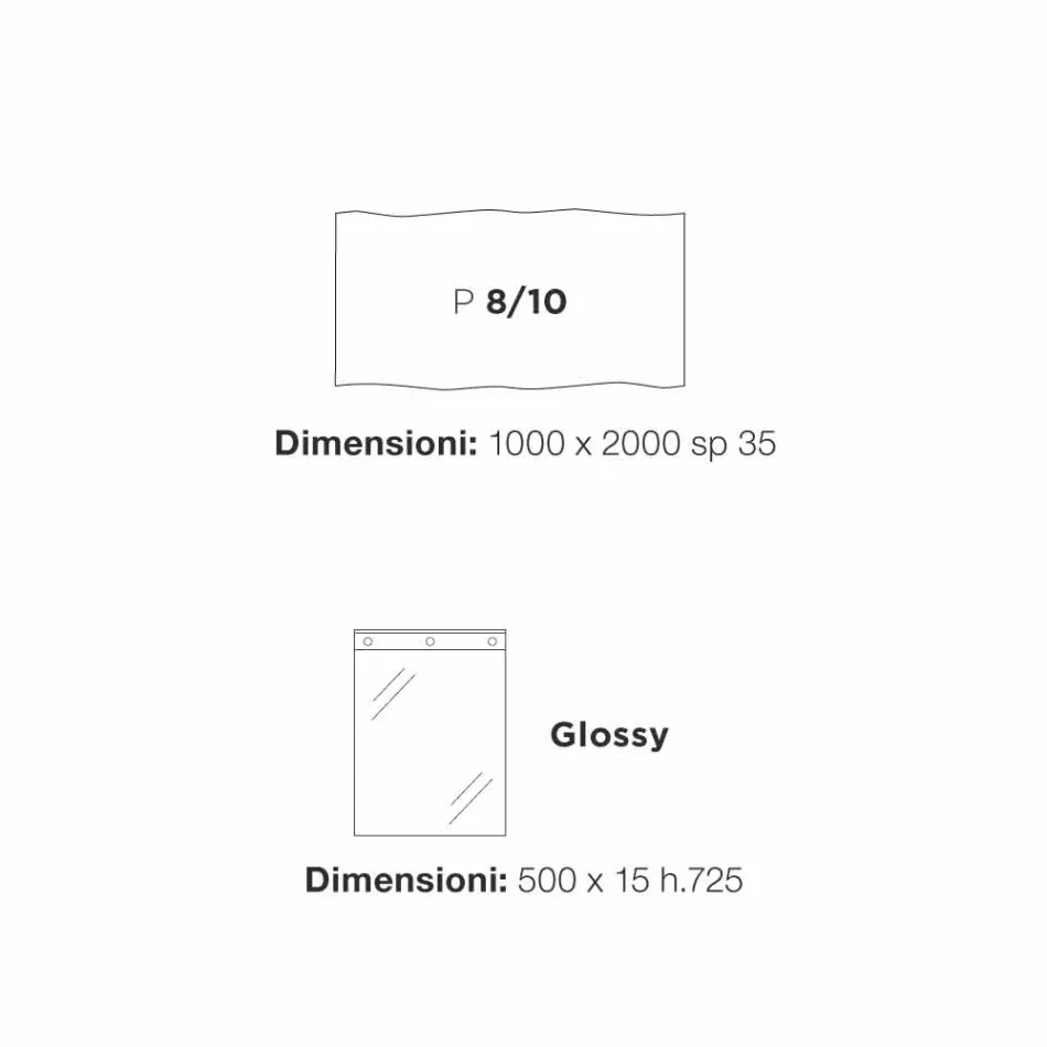 Modern dining table 100x200cm in wood with Flora glass legs Viadurini