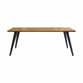 Modern Dining Table with Wooden Top and Base Made in Italy - Motta