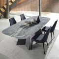 Modern dining table, top in porcelain stoneware – Meduno