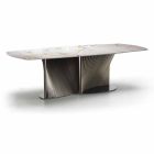 Modern Dining Table in Gres and Ash Wood Made in Italy - Croma Viadurini