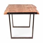 Modern Dining Table in Acacia Wood and Homemotion Steel - Bingo Viadurini