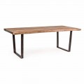 Industrial Dining Table in Acacia Wood and Homemotion Steel - Bingo
