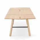 Modern Dining Table in Ash Wood with Black or Gold Details - Andria Viadurini