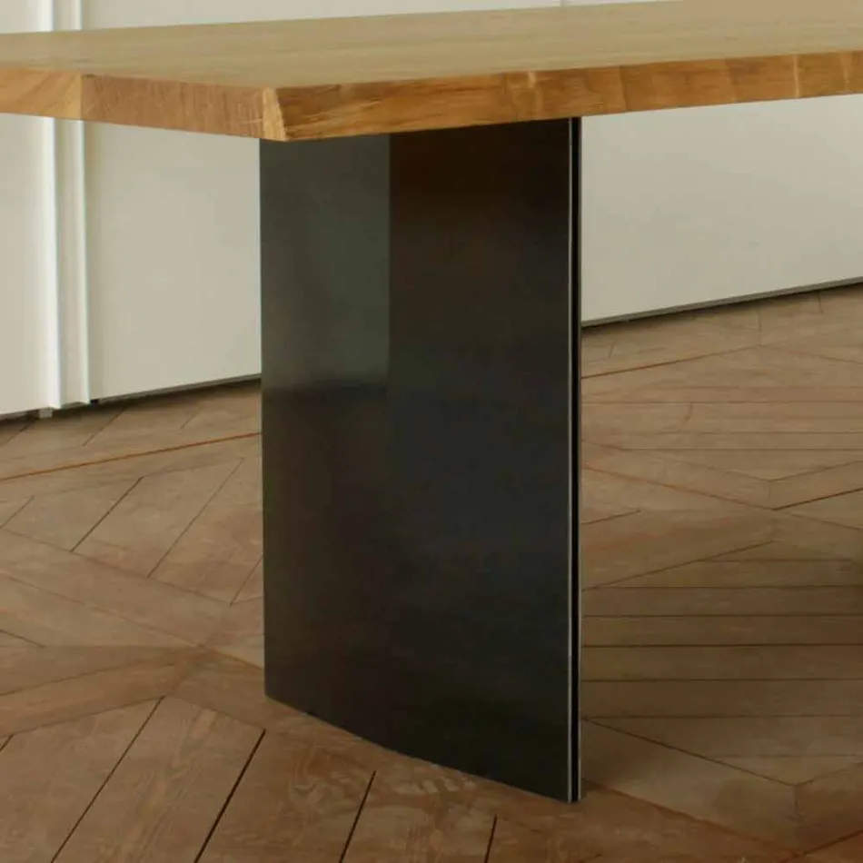 Modern oak dining table made in Italy 200x100cm Paul Viadurini
