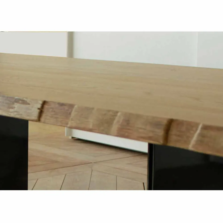 Modern oak dining table made in Italy 200x100cm Paul Viadurini