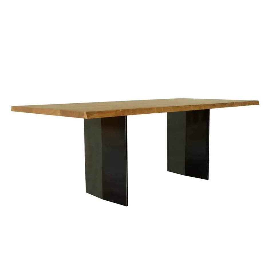 Modern oak dining table made in Italy 200x100cm Paul Viadurini